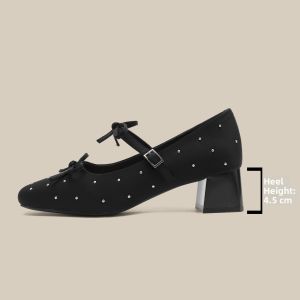 FOXER | French Style Sweet Square Toe Mary Jane Shoes