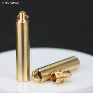 Pure Copper Outdoor Small Medicine Bottle Portable Seal Storage Tank Keychain Pendant Creative Brass Small Tube Portable Waterproof Warehouse