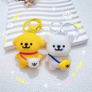 New Creative Cute Line Puppy Keychain Couple Backpack Pendant Car Keychain Friends Cartoon Doll Pendant DIY Accessories Childrens Toy Gifts