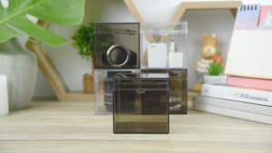 9x9x9 ซม_โปรงใส กล่องทรงลูกบากศ์ฝาบานพับ ขนาด 9x9x9 ซม มองเห็นสิ่งของที่จัดเก็บ ฝาบานพับล็อคแน่น สามารถซ้อนได้