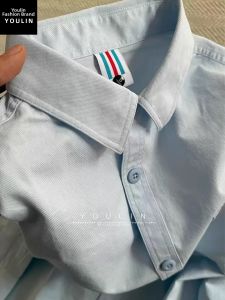 YOULIN | Light Blue Casual Long Sleeve Shirt for Spring Loose Fit
