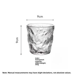 Heat Resistant Glass Cup with Handle Glacier Pattern Mug Restaurant Water Drinking Cup Tea Beer Coffee Cup Ins Style Transparent