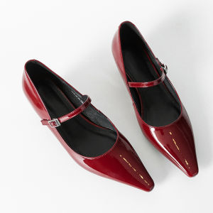 Silver Mary Janes Womens Shoes Spring New Pointed Toe Buckle Strap Increased Height Leather Casual Fashion Flat Heel