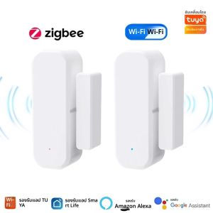 Tuya WiFi/Zigbee สมาร์ทเซ็นเซอร์ประตูและหน้าต่าง Magnetic Security ALARM Smartlife APP REMOTE Monitor ทํางานร่วมกับ Alexa Google Home
