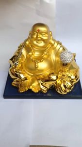 Tượng Phật Ông Di Lặc Đặt Taplo Trang Trí Taplo Ô Tô Có Quả Cầu Xoay Năng Lượng Mặt Trời