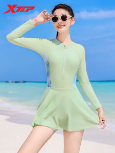 XTEP | Slimming Conservative Women Long Sleeve One-piece Swimsuit