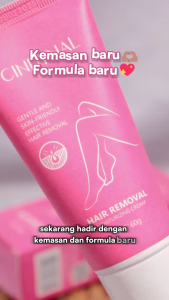 BPOM Krim Penghilang Bulu Ketiak & Kaki Pria dan Wanita  Cindynal Hair Removal Moisturizing 60g Cream Ampuh Perawatan Kulit Perontok Bulu