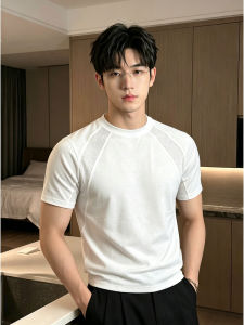 Moisture Wicking Mesh Patchwork Ice Silk T-Shirt Mens