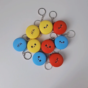 3D Crafted Macaron Fidget Keychain - Prefect Stress Relief Toy For Children & Adult Anti-Stress Toy Mechanical Switch Keychain