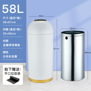 Commercial Stainless Steel Large Size Trash Can for Snack Shops Coffee Shops round Shape Storage Barrel Fashionable Design