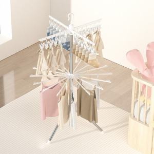 SPACEMADER Foldable Clothes Rack Children Drying Rack Bedroom Clothes Hanger Sampayan for Children