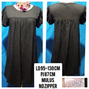 DRESS LENGAN PENDEK HITAM(SG) 179