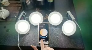 Tuya บลูทูธเข้ากันได้ดาวน์ไลท์ที่มีสีสันจุดหลอดไฟ LED ปิดภาคเรียนรอบแสงสมาร์ทบ้านโคมไฟ RGB หรี่แสงได้ดาวน์ไลท์15วัตต์ Rgb/ww/cw เพดานรอบโคมไฟใช้กับบลูทูธเกตเวย์ขายส่งและขายปลีก [Yococo]