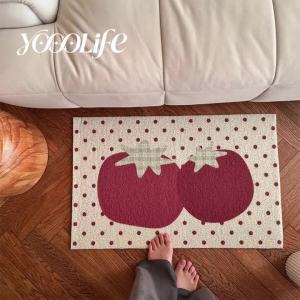Tomato Small Size Floor Mat Bedroom Indoor 40*60 Doormat Non-slip PVC Easy Clean Dust Removal Carpet Ins Style Girls Home Decor
