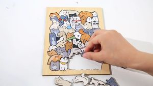 จิ๊กซอว์ไม้ 50 ชิ้น จิ๊กซอว์น้องแมวน น้องหมา ตัวต่อไม้ ของเล่นฝึกสมาธิ ของเล่นเด็กเสริมจินตนาการ ของขวัญDIY