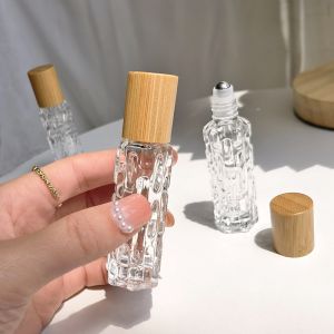 10ml Transparent Thick Glass Roll On Essential Oil Empty Perfume Roller Ball Bottle For Travel