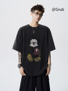Grace Rub | American Cartoon Print High Street Design Vintage Loose Short Sleeve T-Shirts