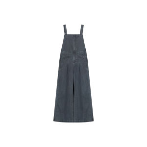 MEIYANG | Faded Cotton Denim Overalls Trousers