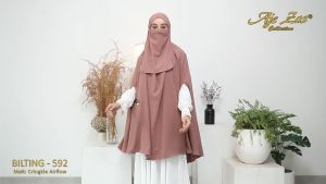 Hijab Syari Malay Frens Khimar Kode BILTING Bahan Kringkel Premiu By Ory AjeZas Collection
