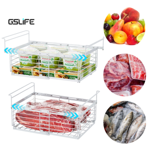GSlife 2/4/8Pack Stackable Chest Freezer Basket Space Saving Organizer for 5/7 Cu.FT Deep Freezer Sort and Get Frozen Food