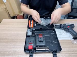 MANSOON 588VF 2-Speed Cordless Drill Driver Kit with Variable Speed Control LED Light and 20 Drill Bits - New Compatible with Wood Metal Plastic