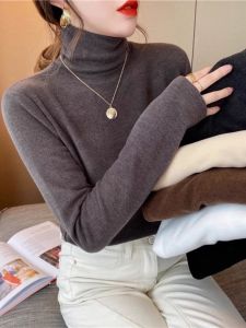 chaqi | Double-Sided Fleece High Collar Thickened Long Sleeve Womens Base Shirt Stylish Inner Wear Winter Commute Style Regular Length