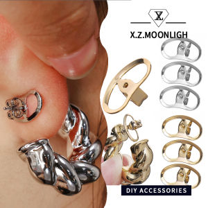 【 X.z. แสงจันทร์】ที่อุดหูขนาดใหญ่ S925เงินสเตอร์ลิงต่างหูมาร์เบลต่างหูด้านหลังที่ครอบหูที่รองรับการหย่อนคล้อยที่อุดหู