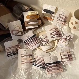 Bộ 3 Kẹp Tóc Kim Loại Tone Màu Nâu Tây Phong Cách Hàn Quốc Vintage Dễ Thương