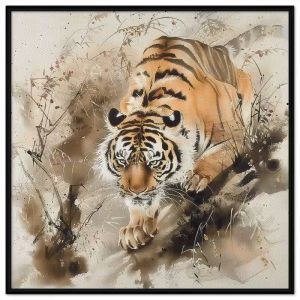 Tranh treo tường tranh dán tường tranh trừu tượng con hổ tranh thủy mặc cổ điển in Canvas. CGI-360