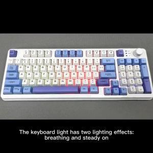 K94 Wireless Bluetooth Gaming Keyboard: 94 Key Layout + RGB Backlight With Volume Knob Compatible With Laptops/Desktops