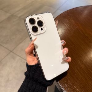 CHUANGYIWEI | Ốp Lưng Kính Cường Lực Chống Sốc Phong Cách Tối Giản Cảm Giác Mát Lạnh cho iPhone