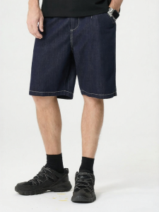 Enjeolon | Quần Short Jeans Vintage Màu Bản Gốc Dáng Rộng Thoải Mái