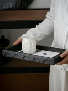 Antique Resin Tray Incense Holder Home Key Storage Entrance Decor Display Plate Jewelry Box Geometric Pattern Desktop Use