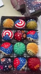 hot toys | Independence Day Theme Simulated Baozi Squeeze Fun Stress Relief Toy Soft and Cute Slow Rebound Interesting Stress Relief Toy