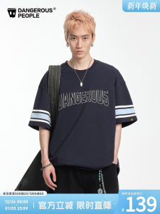 Dangerous People DSP High Street American Retro Sport T-Shirt Summer Trend Loose Half Sleeve Cotton Youth Fashion Brand