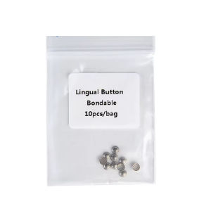 GULPOOE 10pcs/Pack Dental Orthodontic Lingual Buttons For Bottom Bondable  Metal Tongue Side Buckle Lingual Buttons Materials