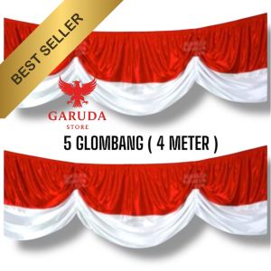 background merah putih 5 gelombang