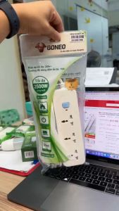 Ổ Cắm Điện Gongniu GONEO N1030 – 3 Ổ đa năng 1 Công Tắc - Dây 3m hoặc 5m - Công Suất 10A-250-2500W - Nắp che an toàn