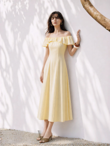 Vero Moda | Off-shoulder Ruffled A-line Long Dress
