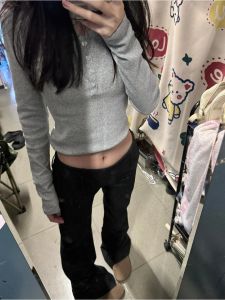 Low Waist Draped Trousers High Waist Flared Suit Pants Womens Premium Sensation Floor-Length Casual Pants Korean Style