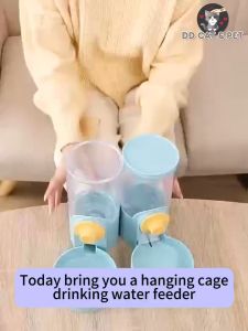 Pet Hanging Feeder - Auto Replenishment System | Transparent Container | Siphon Device | 75-Degree Incline Ramp | Top Feeding | Detachable Easy to Clean | 1000ml Capacity | Food-Grade PP Material | Strong & Durable | Blue Green White | DD CAT AND PET