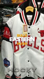 HOCKY Jaket Varsity Bomber Pria Wanita Chicago Bulls Keren Terbaru Full Bordir Premium