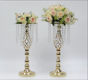 [Original 24 hours delivery] Wrought Iron Flower Stand Flower Vase Wedding Centerpiece Lead Road Candlestick for Wedding Event Party Decoration