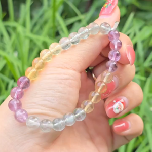 Q2136 Vòng đá Floridee đa sắc mix màu ombre ko kén mệnh cho Hỏa và Thổ - Phong Thuỷ TUDO P