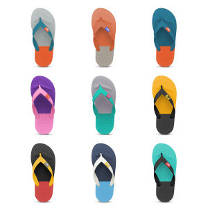 Thailand Rubbersoul Natural Latex Soft Bottom Super Light and Comfortable Color Matching Flip Flops Shoes Net Red Couple Beach Shoes