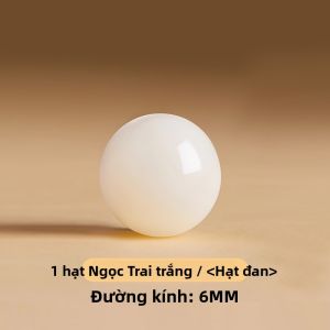 HONGLIANGYUAN | Hạt Ngọc Bích Trắng Tròn Thiên Nhiên DIY Phụ Kiện