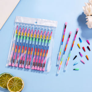 10Pcs Stackable Crayon Set 11 Colors Pencils Colorful Party Favors DIY Mini Rainbow Crayons Pens School Office Supplies