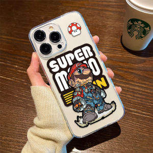Mechanical Mario Style Silicone Phone Case for  17/16 15 New 14Plus Transparent Personality Soft 13Pro Max Air Simple XR