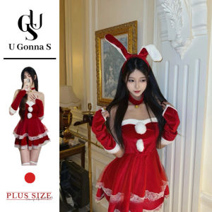 U Gonna Sชุดนอนชุดชั้นในสตรีแขนกุดสีแดงคอวีดันทรงเปิดหลังรัดรูปสำหรับปาร์ตี้2025ของขวัญสำหรับแฟนสาว