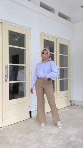 NHM Celana Kerja Cutbray Celana Bahan Celana Panjang Wanita Terbaru Celana Kantor Formal Jumbo BigSize